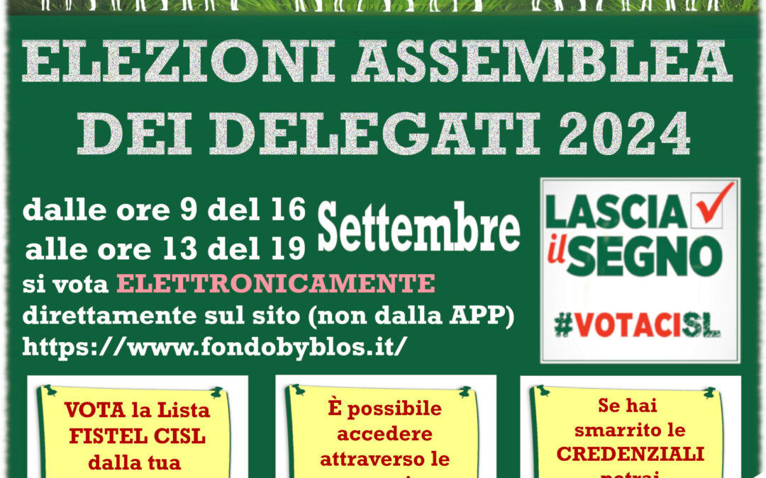 ELEZIONI ASSEMBLEA DEI DELEGATI BYBLOS 2024