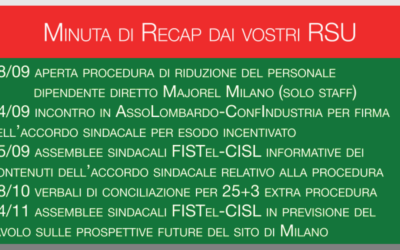 Comunicato RSU MAJOREL – minuta recap 2024