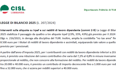 SINTESI LEGGE DI BILANCIO 2025 + MILLEPROROGHE