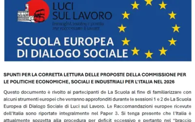 SPUNTI PER LA CORRETTA LETTURA DELLE PROPOSTE DELLA COMMISSIONE PER LE POLITICHE ECONOMICHE, SOCIALI E INDUSTRIALI PER L’ITALIA NEL 2026 – Scuola Europea di Dialogo Sociale