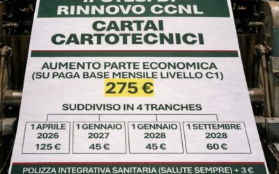 COMUNICATO STAMPA CARTAI E CARTOTECNICI: SIGLATA L’IPOTESI DI ACCORDO PER IL RINNOVO DEL CONTRATTO NAZIONALE