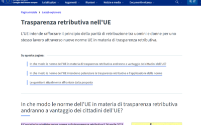 Trasparenza retributiva nell’UE (tratto da consilium.europa.eu)