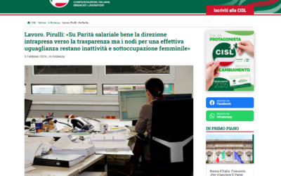 Lavoro. Pirulli: «Su Parità salariale bene la direzione intrapresa verso la trasparenza ma i nodi per una effettiva uguaglianza restano inattività e sottoccupazione femminile»